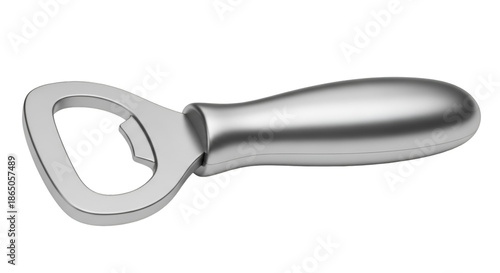 Silver Metal Bottle Opener Isolated on Black Background