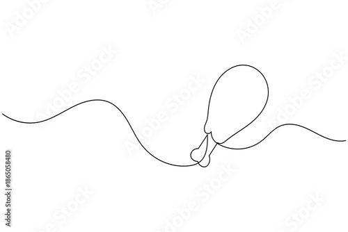 Simple chicken leg vector illustration in one line drawing style