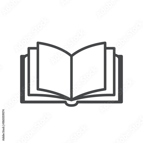 Open Book Icon - A Simple Line Drawing for Education and Knowledge.