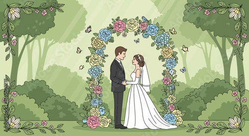 Wedding Ceremony in Enchanted Forest A Couples Special Day.