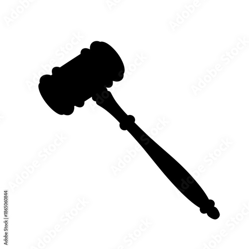 Silhouette of a Gavel - Symbol of Justice and Authority.