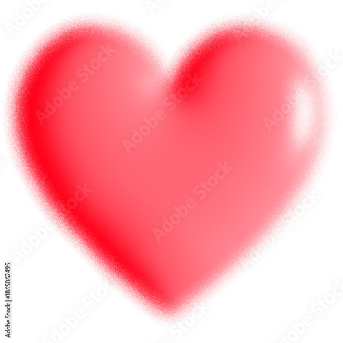 Abstract red heart shape with soft spray and blurred edges on white background. Ideal for love, romance, Valentine’s Day, emotional concepts, backgrounds, and modern graphic design.