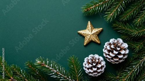 Christmas decorations with pine cones and star