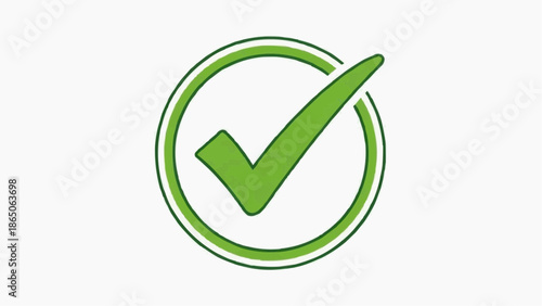 A green checkmark inside a circle, representing confirmation or completion, perfect for various digital and print applications
