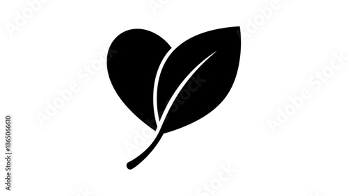 Heart-shaped leaf icon symbolizing love for nature and environmental care.