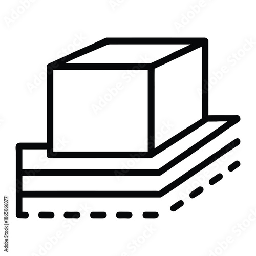 Building Foundation Outline Vector Icon for Architectural Construction Base