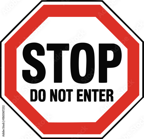 Stop Do Not Enter Traffic Sign With Red Octagon Shape Road Safety Warning Free Download Stop Do Not Enter Traffic Sign With Red Octagon Shape Road Safety Warning - GFXLoad