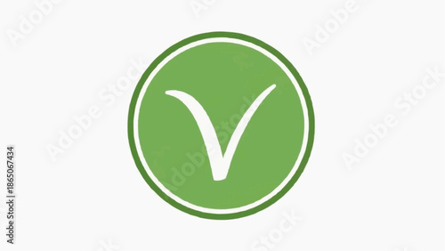 Stylized green 'V' lettermark in a vibrant circular emblem, perfect for branding, verification, or vegan concepts, representing growth, victory, and natural elements with a clean, modern aesthetic