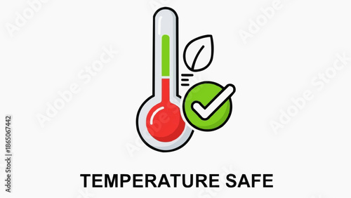 Modern vector icon symbolizing safe temperature conditions, product integrity, and environmental sustainability, highlighting controlled climate and regulation