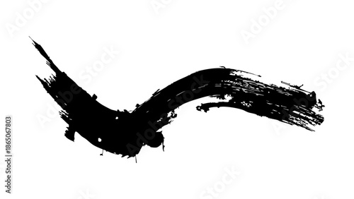 Black brush stroke isolated on white background for design