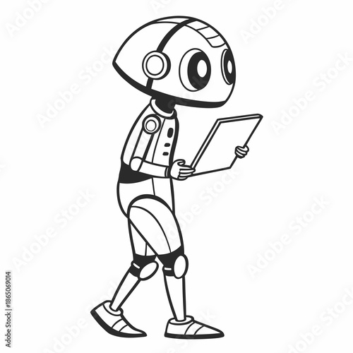 Robot holding tablet