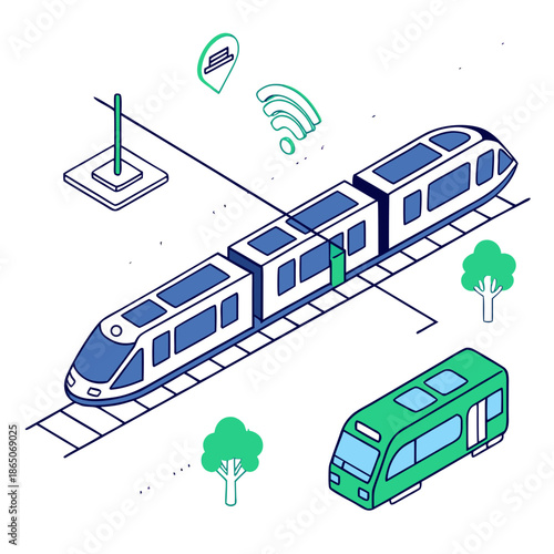 Modern train travel with green technology