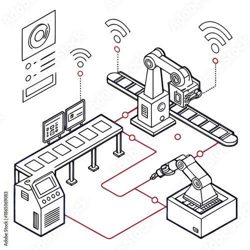 Automated manufacturing system with robotic arms