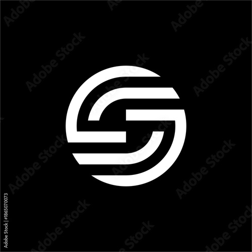 Circular, double letter S monogram. Dynamic and sleek, symbolizing speed & synergy for logistics, sports, or high-tech finance brands.