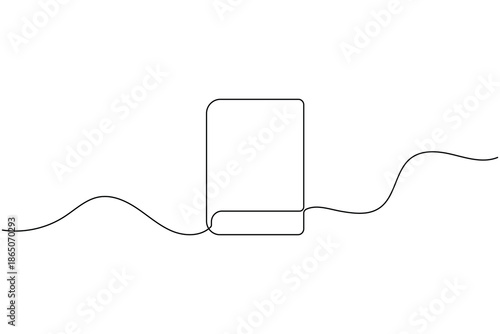 Closed book or notebook continuous line drawing design