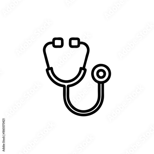 Stethoscope medical line icon