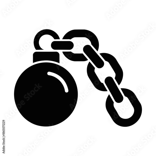 ball and chain glyph icon