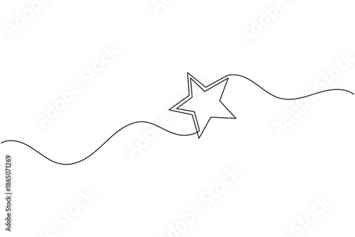 Star symbol minimalist continuous line art illustration