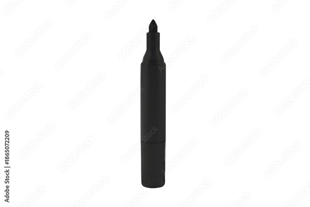 Fototapeta premium Minimalist representation of a dark gray pen against a simple and plain surface