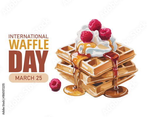 copy space, vector graphic of international waffle day good for international waffle day celebration. flat design. flyer design. Waffle day design for poster or banner. Waffle day publicity. honoring