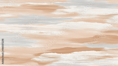 Soft abstract brush strokes in beige and white create fluid minimal background with gentle mountain air movement, evoking calm and natural elegance in this artistic texture