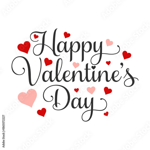Valentines day background with heart pattern and typography of happy valentines day text . Vector illustration. Wallpaper, flyers, invitation, posters, brochure, banners.