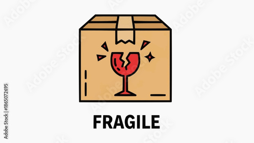 Fragile Package Handling, Warehouse Environment, Illustration Concept for Safe Transport