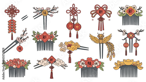 Traditional Chinese Hair Combs.