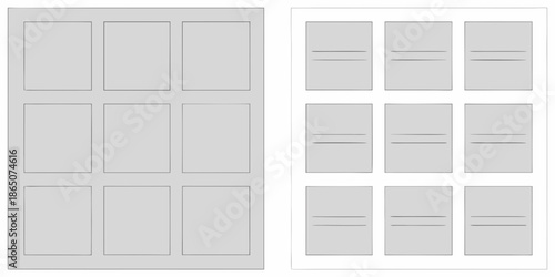Gray grid patterns on white backgrounds a visual comparison of layouts