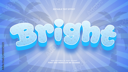 Summer Bright 3D Editable Text Effect with Tropical Palm Background
