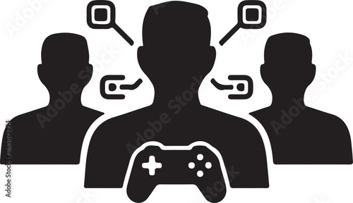 Group of gamers communicating online