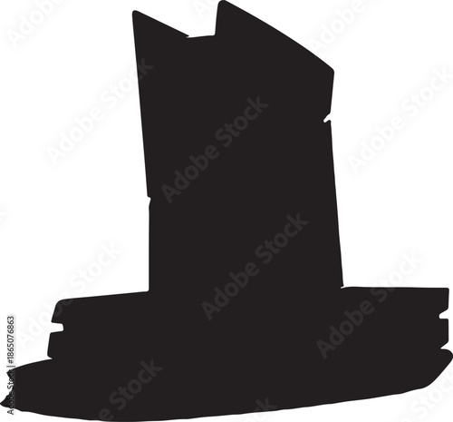 Silhouette of a heavy boot or shoe