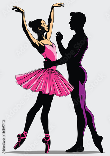 048-07-Ballet dancers man and woman performing an elegant dance together