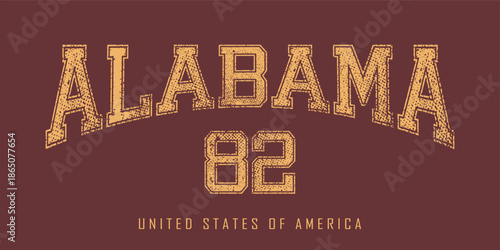 Retro typography university united states state vintage slogan print, 
highlighted grunge texture for graphic t-shirt or sweatshirt hoodie - Vector