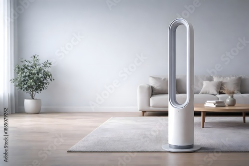 Modern Air Purifier in Living Room for Home & Wellness Branding