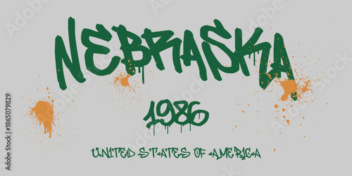 Urban typography and vintage typography college varsity states slogan print for graphic tee t shirt or sweatshirt - Vector