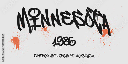 Urban typography and vintage typography college varsity states slogan print for graphic tee t shirt or sweatshirt - Vector