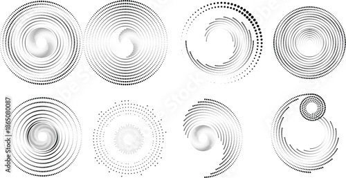 Halftone dots in circle form. round logo . vector dotted frame . design element