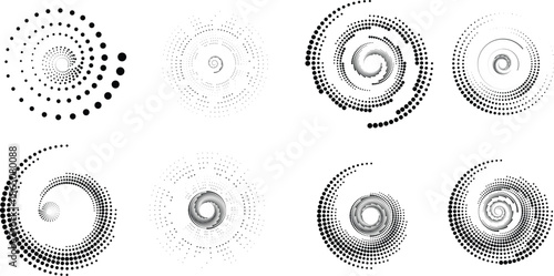 Halftone dots in circle form. round logo . vector dotted frame . design element