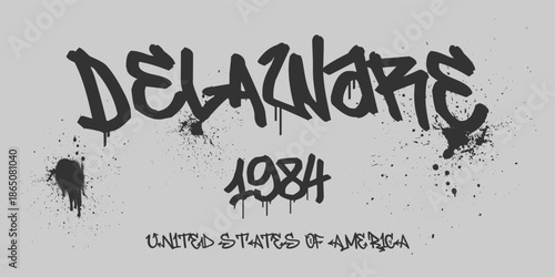 Urban typography and vintage typography college varsity states slogan print for graphic tee t shirt or sweatshirt - Vector