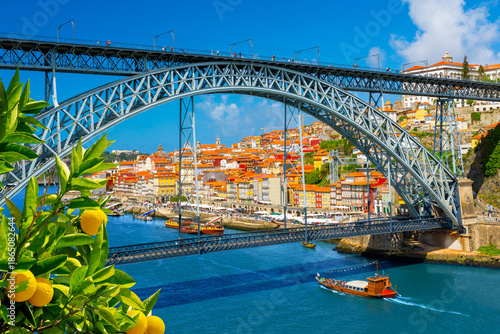 Beautiful view of the city of Porto on a beautiful summer day. Porto, Portugal