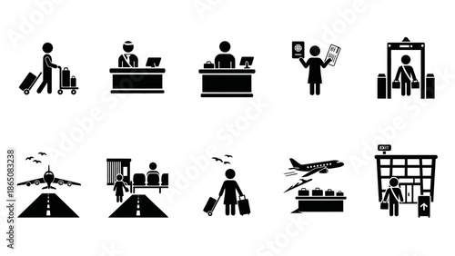 set of vector icons of different professions