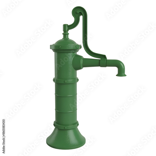 Green water pump isolated on transparent background isolated on transparent background