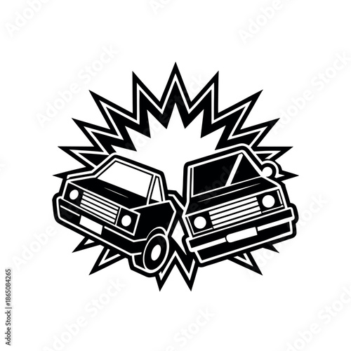 Twocollisiontruckswithsparksisolatedontransparentbackground