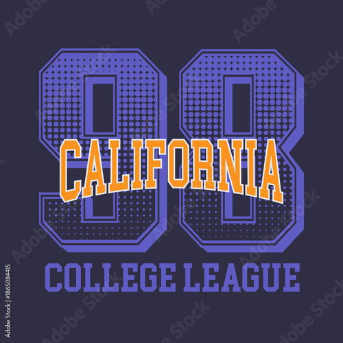 Retro typography university united states state vintage slogan print, 
highlighted grunge texture for graphic t-shirt or sweatshirt hoodie - Vector