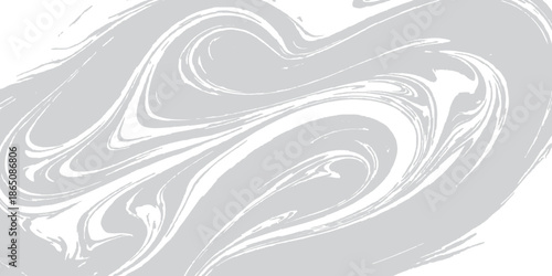 Elegant abstract background with gray and white fluid marbling pattern and swirls
