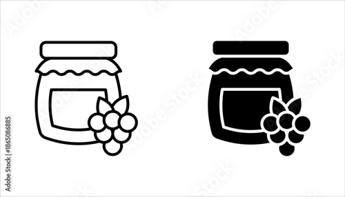 jam icon set, vector illustration on white background