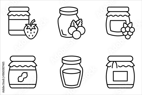 jam icon set, vector illustration on white background