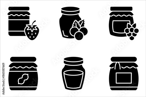jam icon set, vector illustration on white background