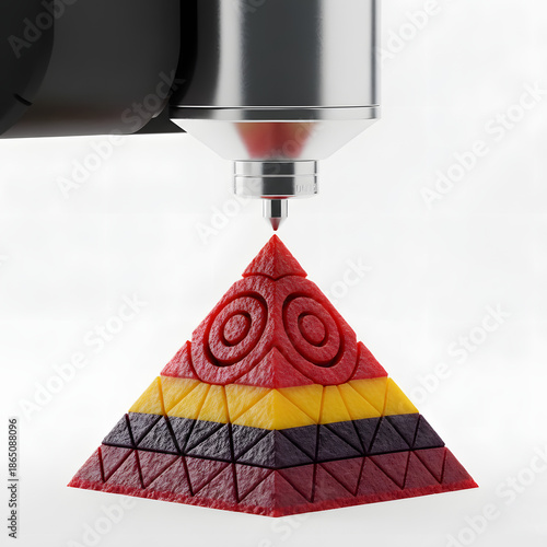 Advanced 3D Food Printing Technology Creating Multi-Layered Geometric Nutritious Pyramid